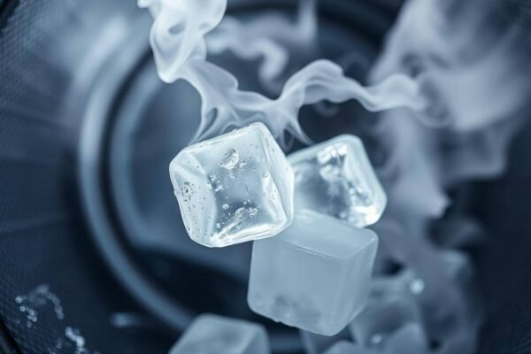 Ice cubes in the dryer: A smart way to reduce cloth wrinkles |