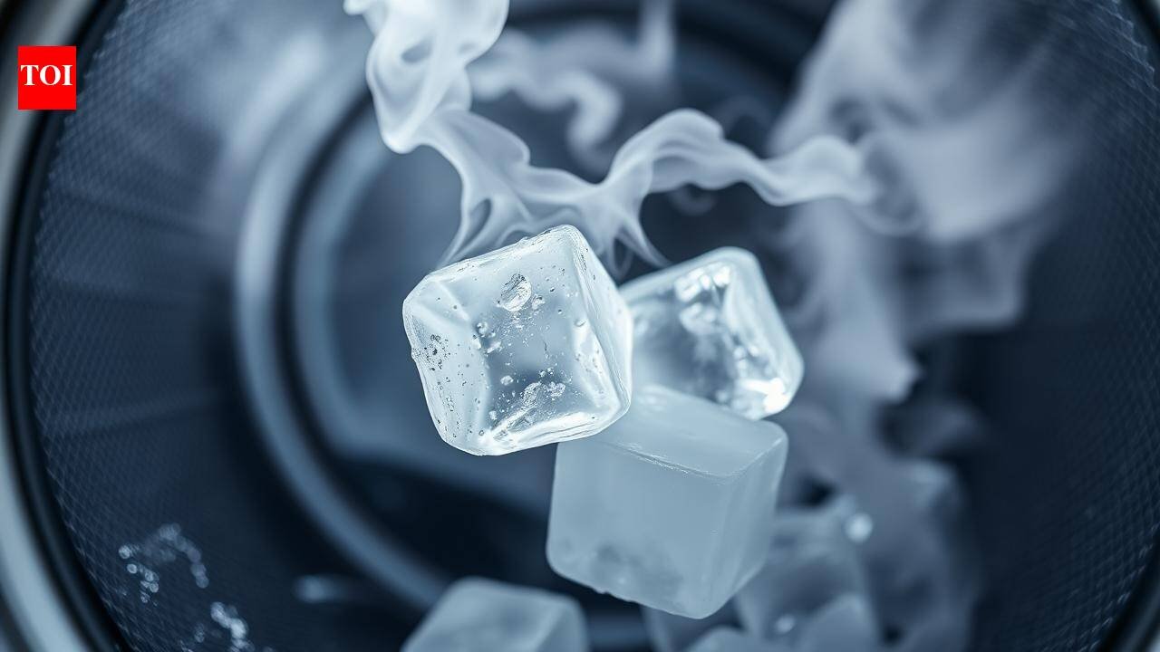 Ice cubes in the dryer: A smart way to reduce cloth wrinkles |