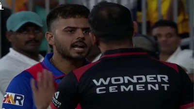 IPL drama! Nitish Rana confronts umpire as Tristan Stubbs denied glove change - Watch | Cricket News