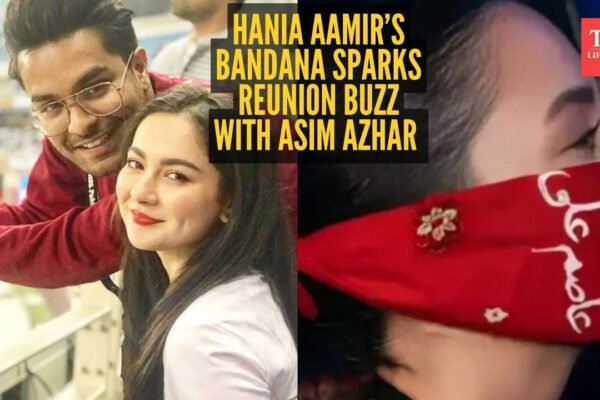 Is this a reunion clue? Hania Aamir wears a bandana embroidered with Asim Azhar’s name