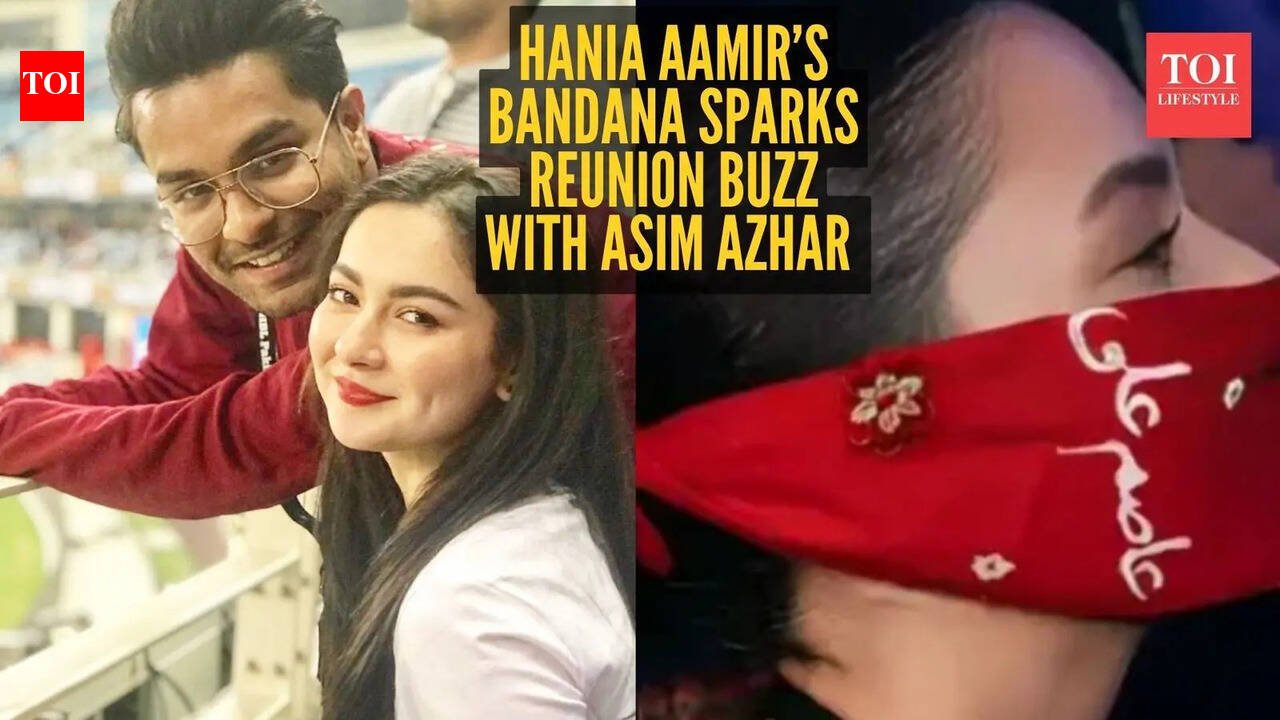 Is this a reunion clue? Hania Aamir wears a bandana embroidered with Asim Azhar’s name