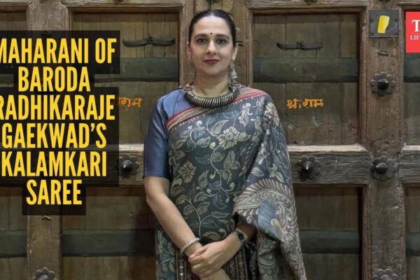 When Maharani of Baroda Radhikaraje Gaekwad stunned in a Kalamkari saree with an Afghan hasli