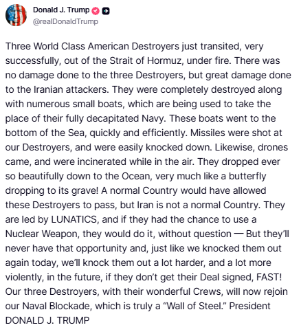 Trump Warns Iran: 'We’ll knock them out harder': Trump warns Iran of harsher military action after 3 US ships came under fire in Hormuz
