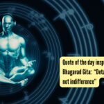 Quote of the day inspired by the Bhagavad Gita: “Detachment is not indifference”