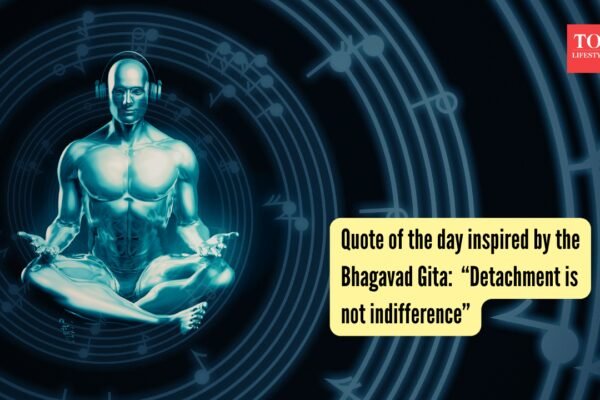 Quote of the day inspired by the Bhagavad Gita: “Detachment is not indifference”