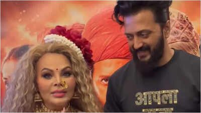 'Raja Shivaji': Rakhi Sawant, Tanvi Kolte, and other 'Bigg Boss Marathi 6' contestants attend premiere of Riteish Deshmukh's film | Marathi Movie News