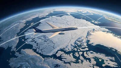 Why do you see flights over the Arctic but almost never over Antarctica? |