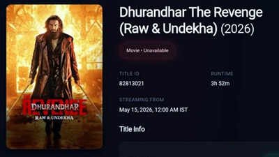 'Dhurandhar 2' OTT release: Ranveer Singh and Aditya Dhar film titled 'Dhurandhar The Revenge (Raw and Undekha)'; gears up for streaming debut on May 15﻿ |