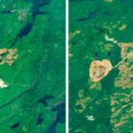 A Canadian lake shaped like a giant emoji suddenly vanished, satellites captured the moment