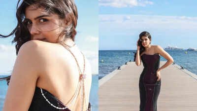 Kalyani Priyadarshan's black and maroon gown steals the spotlight and Fans declare themselves 'Kalyaniholics'