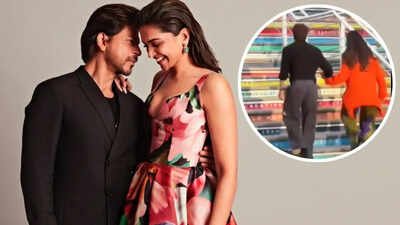 Shah Rukh Khan holds Deepika Padukone's hand on 'King' sets; helps pregnant co-star up a flight of stairs during shoot- WATCH﻿﻿ |