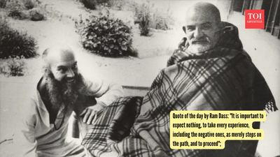 Ram Dass Quote: Quote of the day by Ram Dass: "It is important to expect nothing, to take every experience, including the negative ones, as merely steps on the path, and to proceed"; What a former Harvard psychologist and Neem Karoli Baba's follower had to say on keeping expectations