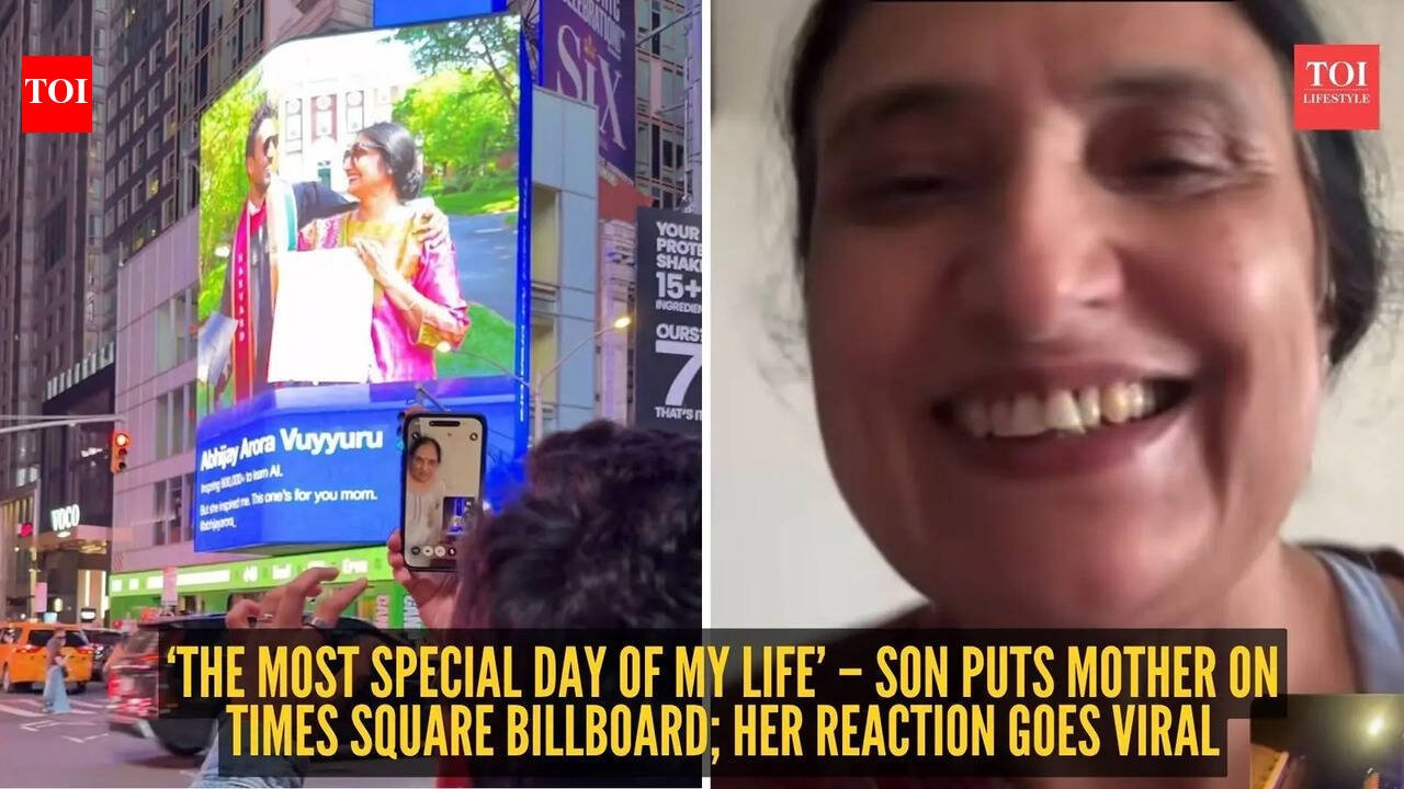 Times Square Billboard: ‘The most special day of my life’ – Son puts mother on Times Square billboard; her reaction goes viral