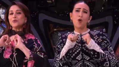 Madhuri Dixit and Karisma Kapoor recreate iconic 'Le Gayi' hook step, leaving fans filled with nostalgia |