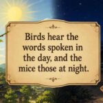 Korean proverb of the day: "Birds hear the words spoken in the day, and the mice those at night" |