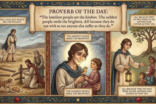Proverb of the day: “The loneliest people are the kindest. The saddest people smile the brightest. All because they do not wish to…” |