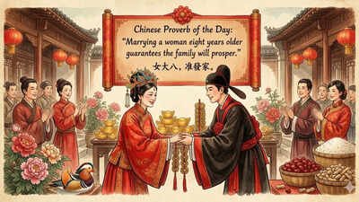 Chinese proverb of the day: “Marrying a woman eight years older guarantees…” |