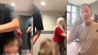 Customer calls police on Oklahoma father who accompanied his two young daughters to women's washroom; confrontation caught on video