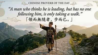 Chinese proverb of the day: "A man who thinks he is leading, but has no one following him, is only…" - a sharp little test for anyone who calls themselves a leader | World News