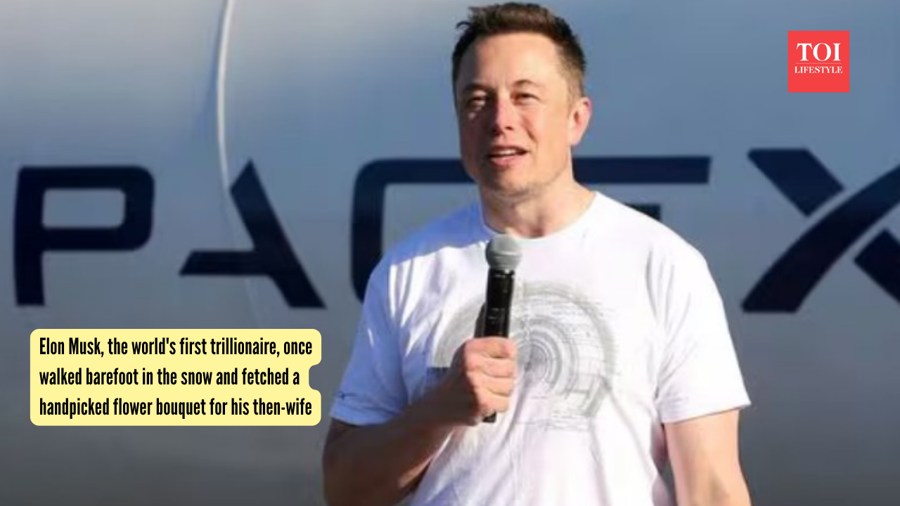 Elon Musk, the world's first trillionaire, once walked barefoot in the snow and fetched a handpicked flower bouquet for his then-wife |