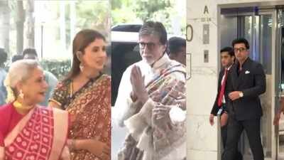 Amitabh Bachchan, Jaya Bachchan, Shweta Bachchan Ranbir Kapoor, Ravi Kishan: Celebs attend Supriya Sule's daughter's wedding - WATCH VIDEOS |