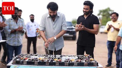 Dhanush and the team of 'Om' honour Mammootty for Padma Bhushan, celebration goes viral | Tamil Movie News