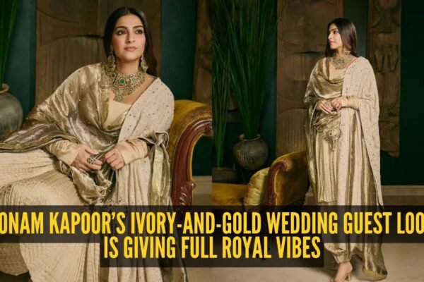 Sonam Kapoor turns up at Anshula Kapoor’s wedding in ivory-gold couture and steals the spotlight effortlessly