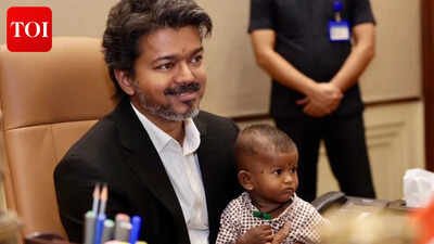 TN CM Vijay’s cutest moment of the day: 'Jana Nayagan' actor plays with Kirti Chakra awardee’s baby - Watch video | Tamil Movie News