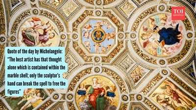 Michelangelo Quote: Quote of the day by Michelangelo: “The best artist has that thought alone which is contained within the marble shell; only the sculptor’s hand can break the spell to free the figures”