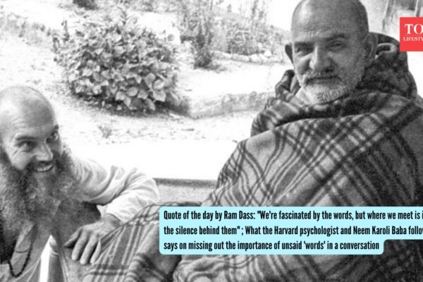 Ram Dass Quotes: Quote of the day by Ram Dass: "We're fascinated by the words, but where we meet is in the silence behind them" ; What the Harvard psychologist and Neem Karoli Baba follower says on missing out the importance of unsaid 'words' in a conversation