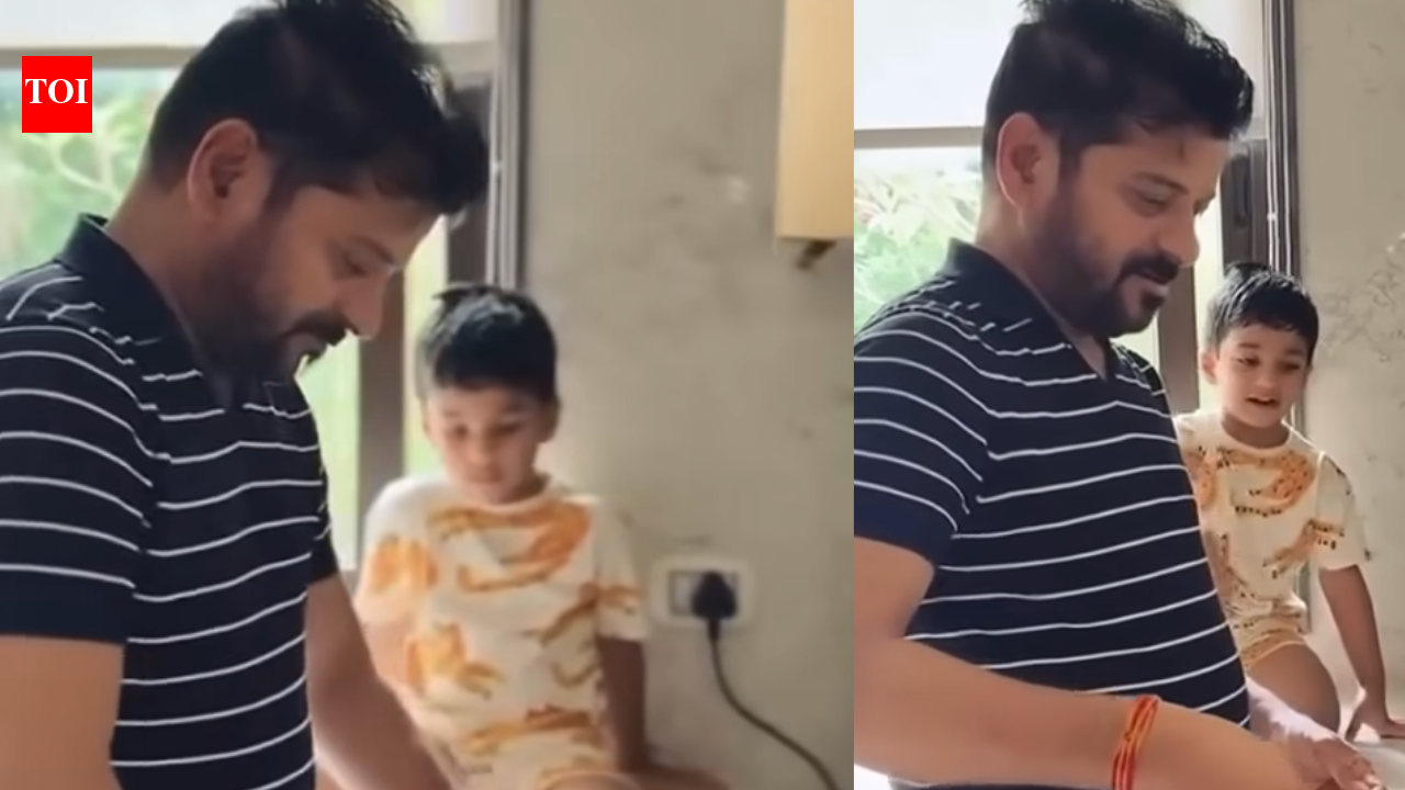 Revanth Reddy: "I'll only eat if you make puris": Telangana CM Revanth Reddy's wholesome moment with grandson melts hearts online