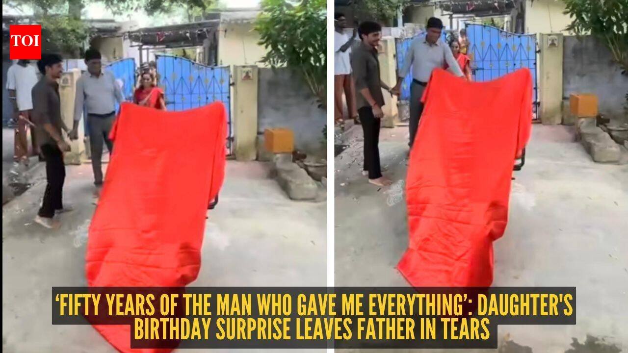 ‘Fifty years of the man who gave me everything’: Daughter's birthday surprise leaves father in tears