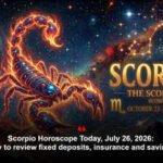 Scorpio Horoscope Today, July 26, 2026: Good day to review fixed deposits, insurance and savings goals
