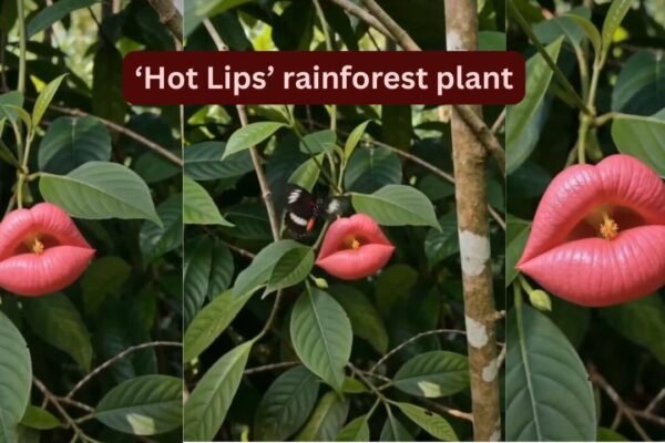 Looking exactly like deep red human lips, blooming only for a short time: Meet the rare rainforest flower 'Hooker's Lips' that fools almost everyone