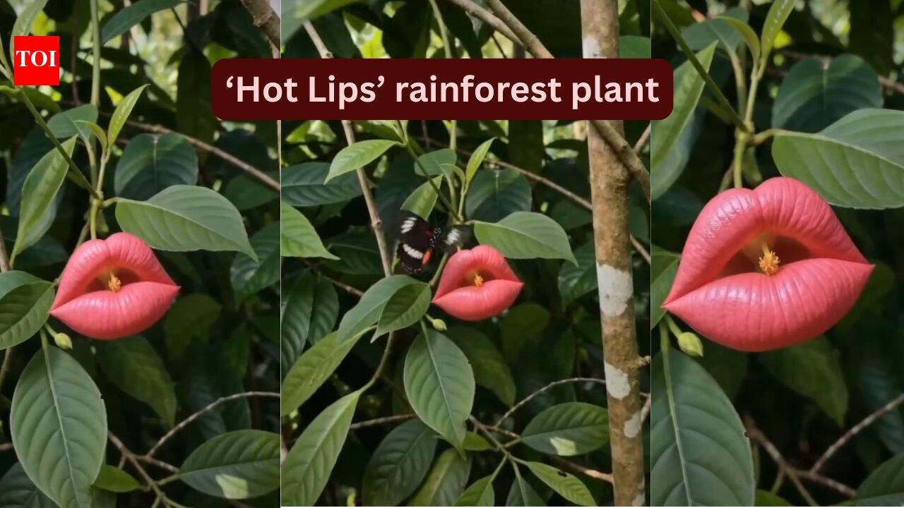 Looking exactly like deep red human lips, blooming only for a short time: Meet the rare rainforest flower 'Hooker's Lips' that fools almost everyone