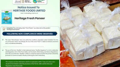 From Paneer to Chocolate Spread: FSSAI issues notices to 3 brands over misleading claims and incorrect labelling |