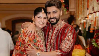 Arjun Kapoor holds sister Anshula's kaleera at pre-wedding festivities; fans wonder if he's the next Kapoor to marry |