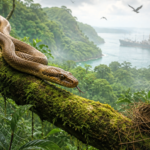 Brown tree snakes reached Guam hidden in military cargo during World War II, and it triggered an ecological collapse that wiped out nearly all native birds and slashed tree seedling growth by up to 92% |