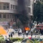 Damascus Explosion: Watch: Explosions near Macron's Damascus hotel as French leader meets Syria's president