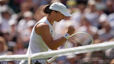 Iga Swiatek breaks down in tears after surviving nervy Wimbledon title defence opener | Tennis News