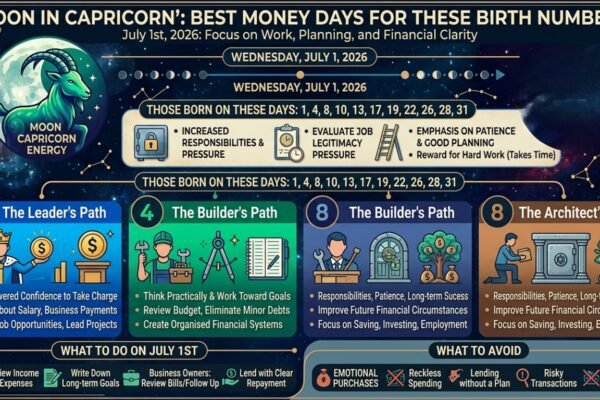 Capricorn Moon on July 1: These Birth Numbers Will See Big Money Days