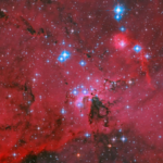 Nasa’s Hubble captures a spectacular red, white and blue stellar nursery where thousands of stars are being born |