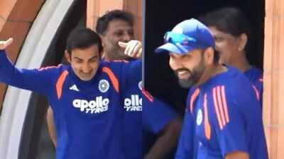 Watch: Rohit Sharma shares a laugh with Gautam Gambhir at Lord's balcony ahead of ODI decider against England | Cricket News