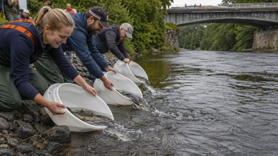 Why Stockholm releases 10,000 salmon and sea trout beside the Royal Palace every year