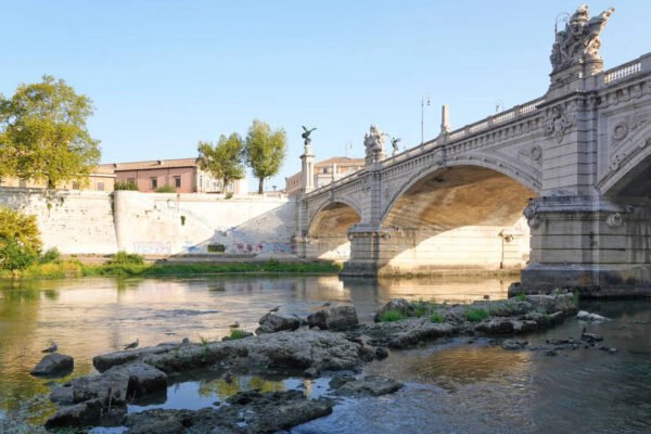 2,000-year-old bridge reappears in Rome as drought-hit Tiber River exposes ancient ruins of Nero’s Bridge