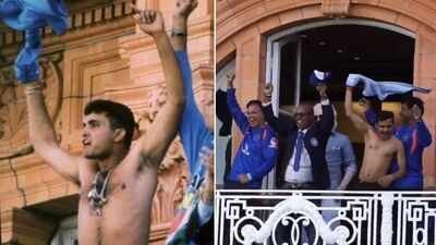 Indian team recreate Sourav Ganguly's shirt-waving celebration after beating England at Lord's - Watch | Cricket News