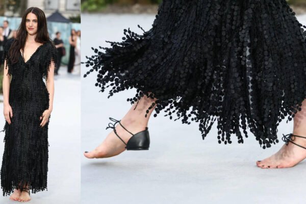 Margaret Qualley goes barefoot on the red carpet in Chanel’s bizarre sandals, leaves fans confused