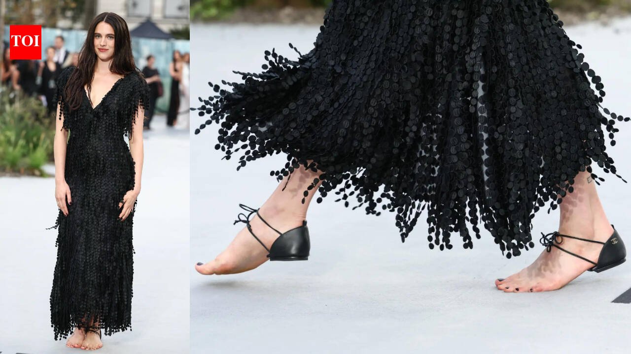 Margaret Qualley goes barefoot on the red carpet in Chanel’s bizarre sandals, leaves fans confused