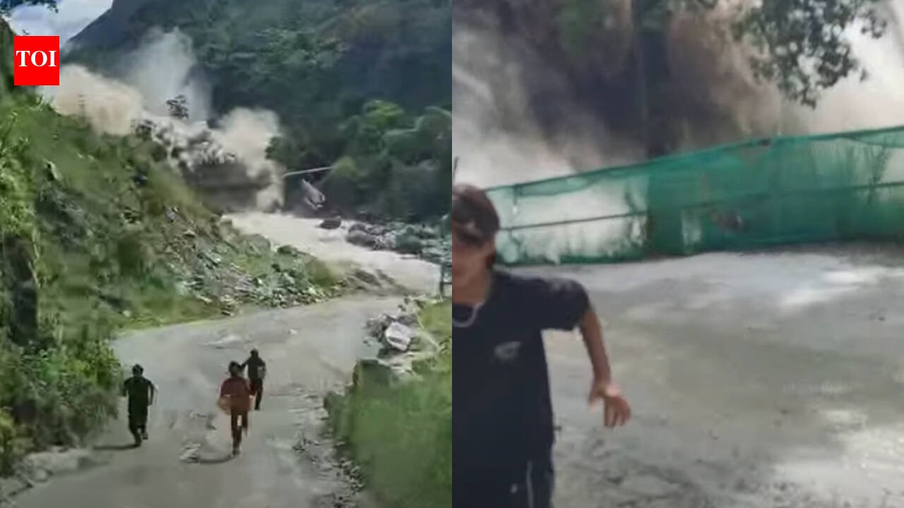 Nepal-Tibet flash flood: Terrifying video shows man filming wall of floodwater rushing straight towards him