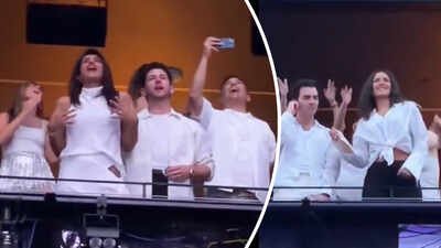 Nick Jonas and Priyanka Chopra twin in white; couple get groovy with Joe Jonas and Tatiana Gabrielle at Backstreet Boys concert - WATCH |